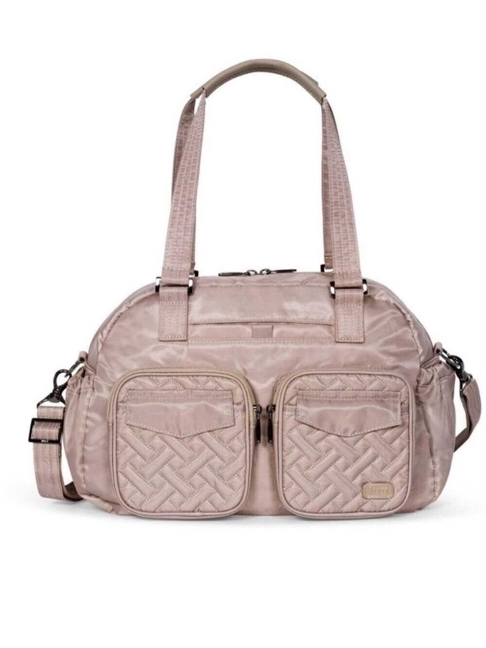 Lug Quilted Crossbody Bag in Taupe